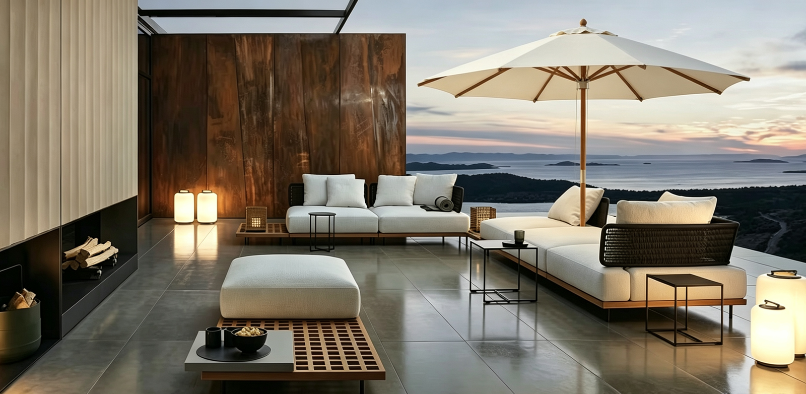 premium-outdoor-sofa-hotel-resort with offset umbrellas（2）